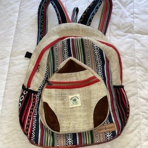 Happy hempy medium sized backpack with laptop pouch and 5 pockets for sale